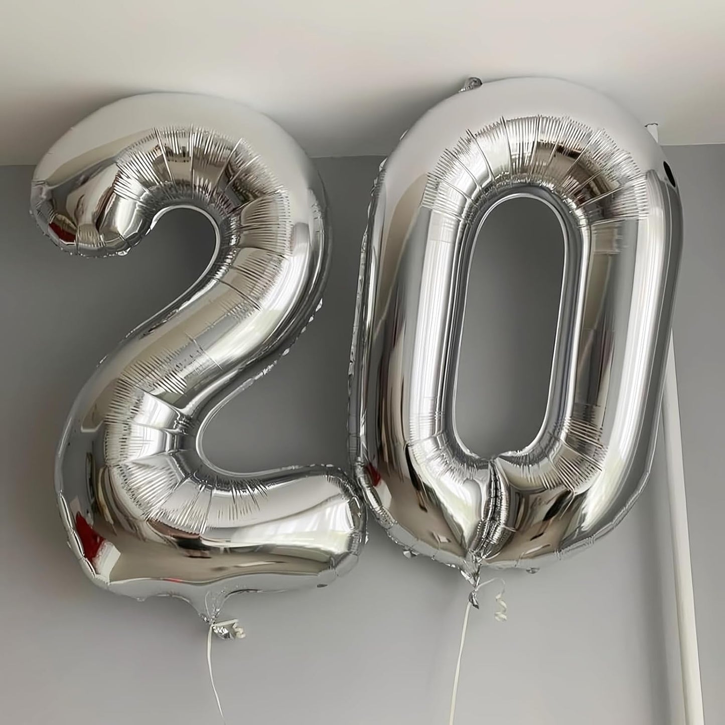Silver 1 Balloon,40 Inch Number 1 Balloon,1st Birthday Balloon Decorations Helium Silver 1 Balloon Number for Birthday Party Decorations