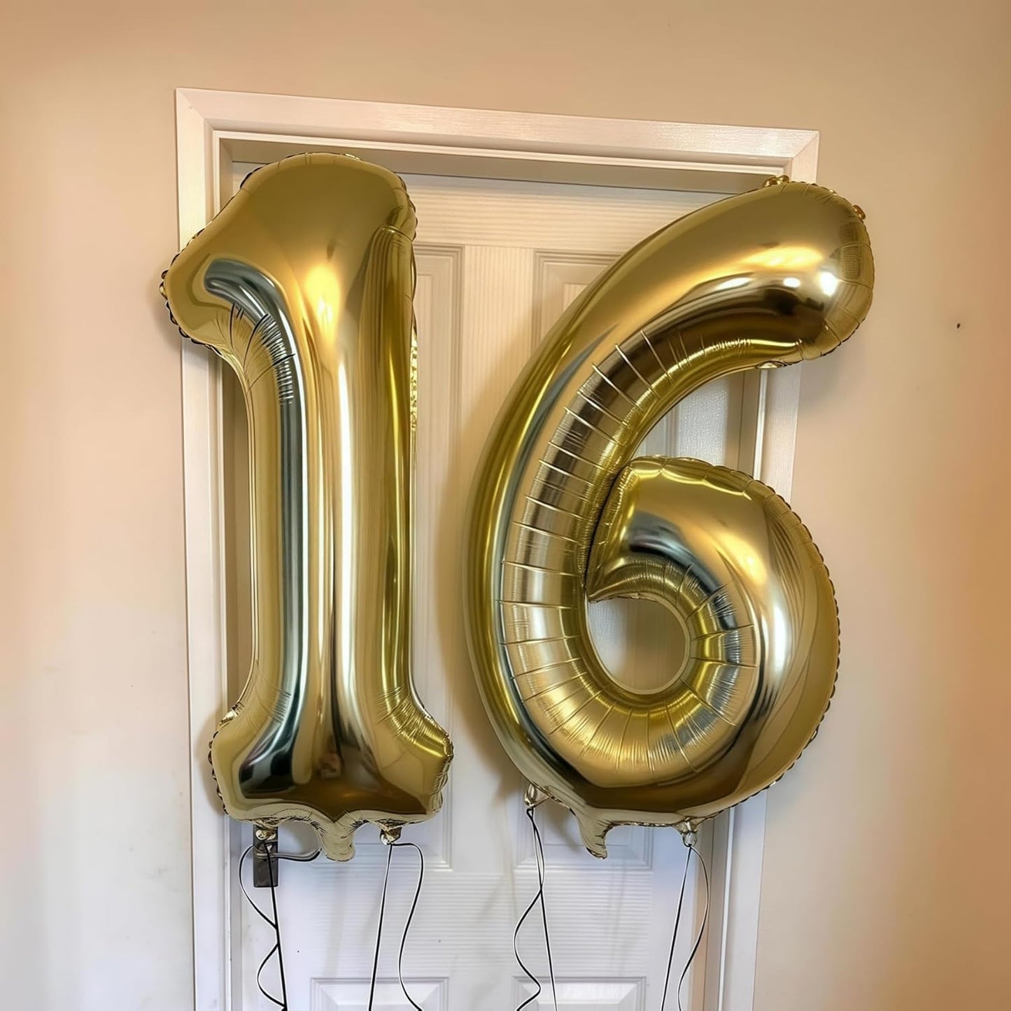 Champagne Gold 4 Balloon,40 Inch Light Gold Number 4 Balloon Big Foil Mylar Helium 4 Balloon for Birthday Party
