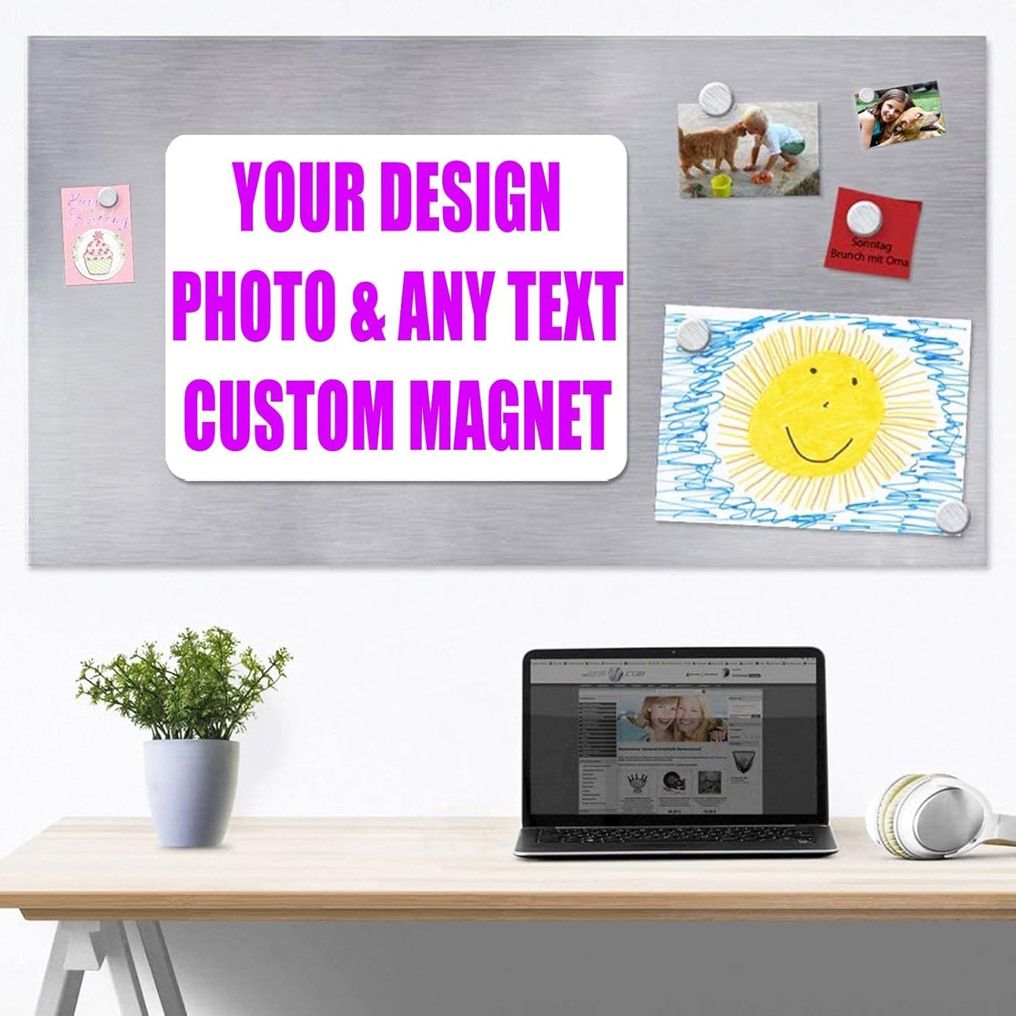 KETABAO – 15" Customize Rectangle Refrigerator and Car Photo Magnets - Personalize with Photos of Your Home, Office and Vehicle