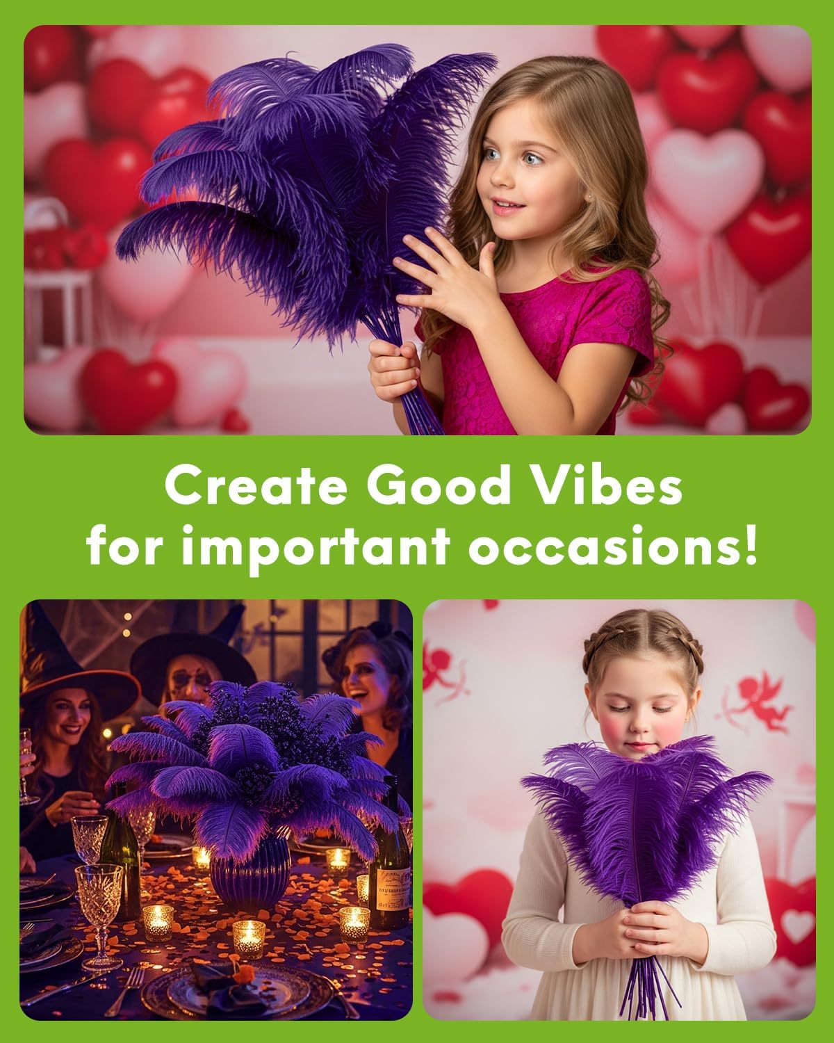NEWONG 30pcs Purple Ostrich Feathers Natural Bulk 9-12inch(23-30cm) Vase Craft Wedding Home Party Centerpieces Christmas Day Decoration