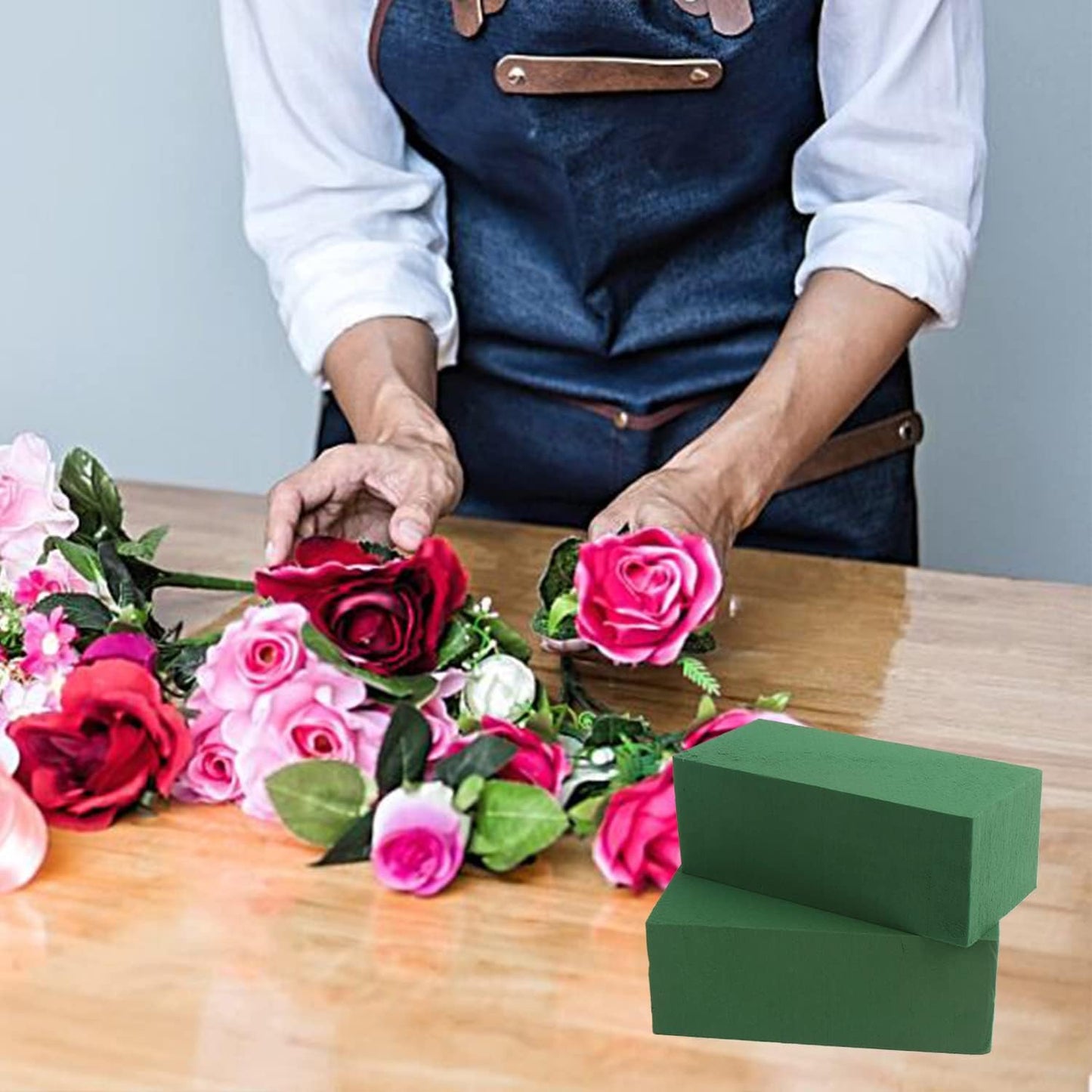 FOIMAS 5pcs Floral Foam Bricks,Green Florist Block for Fresh Artificial Flower Arrangement Craft Supply Wedding