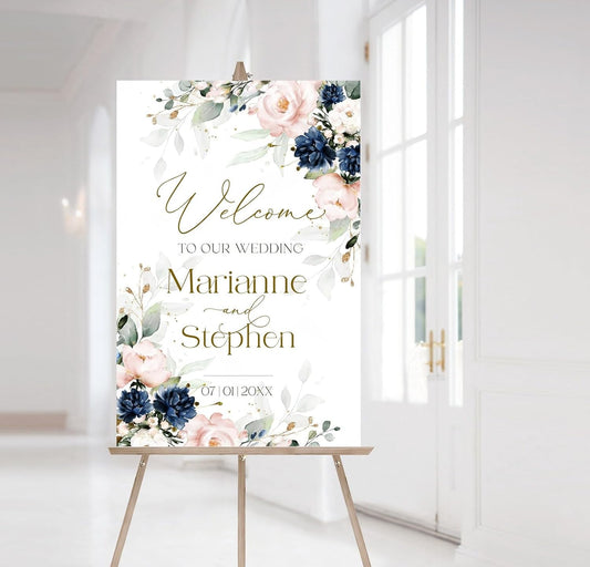 Personalized Wedding Welcome Sign, Flowers Wedding Welcome Sign, Wedding Welcome Sign, Custom Wedding Sign, Welcome To Our Wedding Sign, Flowers Wedding Board, Wedding Decorations Signs # 16