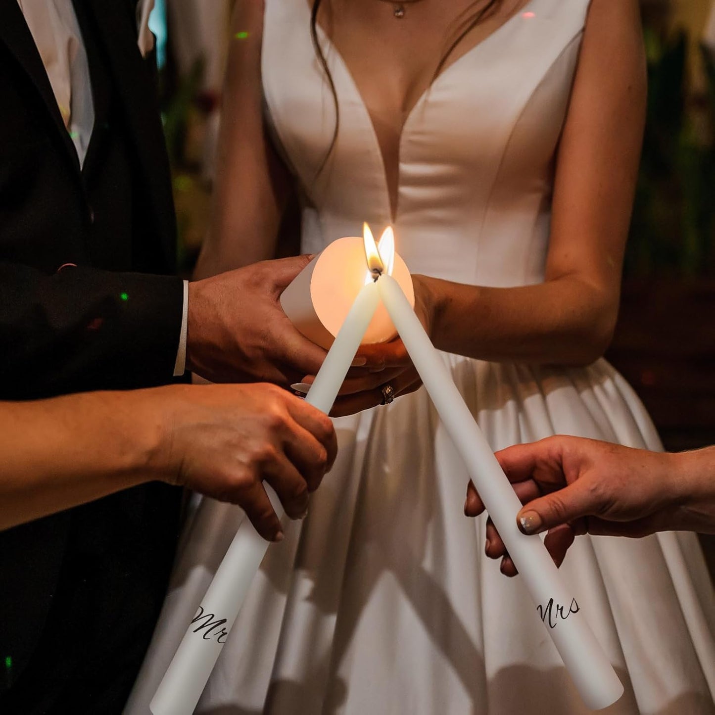 Frienda Unity Candles for Wedding Ceremony Set Wedding Unity Taper Candles Catholic Religious Ceremony Accessories(Tree Style)