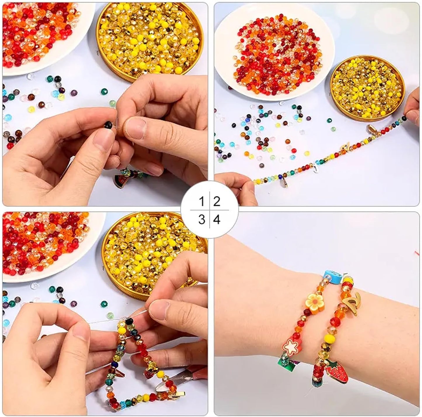 100PCS 8MM Crystal Glass Beads - Yellow Series Rondelle Faceted Crystal Glass Beads for Jewelry Making, Bracelet Making, DIY Crafts, Wind Chimes, Suncatchers