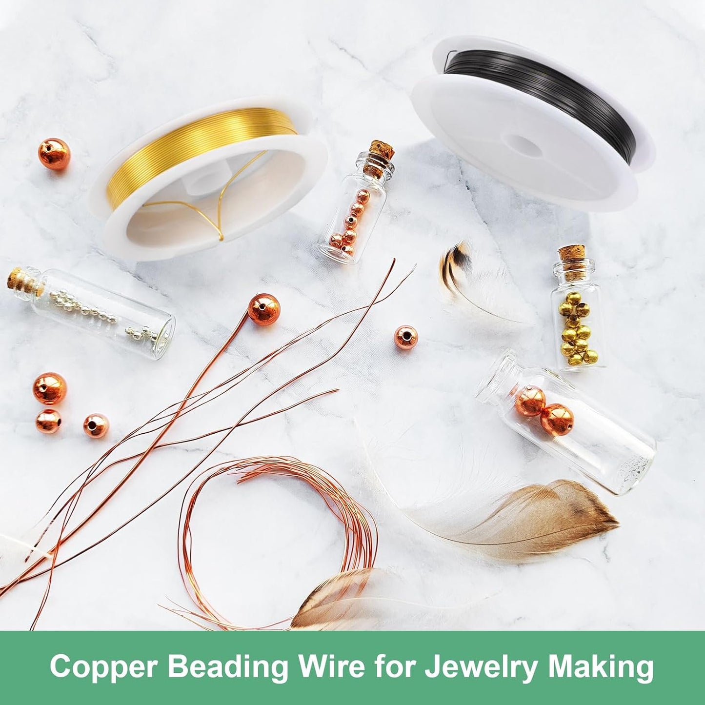 0.2 mm/32 Gauge Copper Wire for Jewelry Making, 82FT Copper Beading Craft Wire for Jewelry/Weaving/DIY Crafting/Planting, Color-Retaining [25M, Metallic Black]