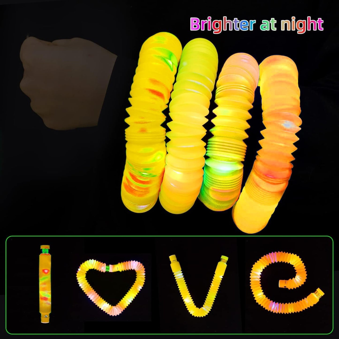 Orange 6 Pack Light Up Party Favors Supplies,Bulk Glow Sticks Bracelet,Necklace Accessories for Kids,Birthday Return Gifts Treats,Easter Basket Goodie Bag Stuffer Fillers for Boys Girls