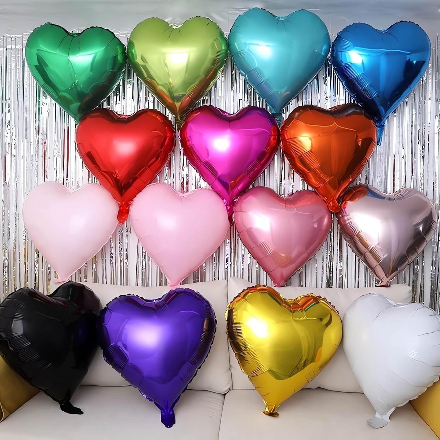 Red Heart Shaped balloons Pack of 12,18 Inch White Love Valentine Balloons Pink Heart Romantic Balloons For Valentines Day Propose Marriage Wedding Bridal Shower Engagement Party Decorations