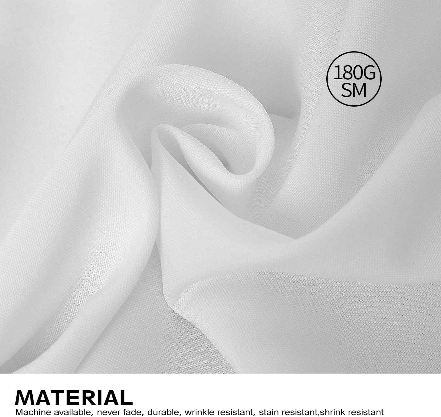 Surmente 5 Pack White Rectangle Tablecloth 90 x 132-inch Rectangular Polyester Table Cloth for Weddings, Banquets, or Restaurants