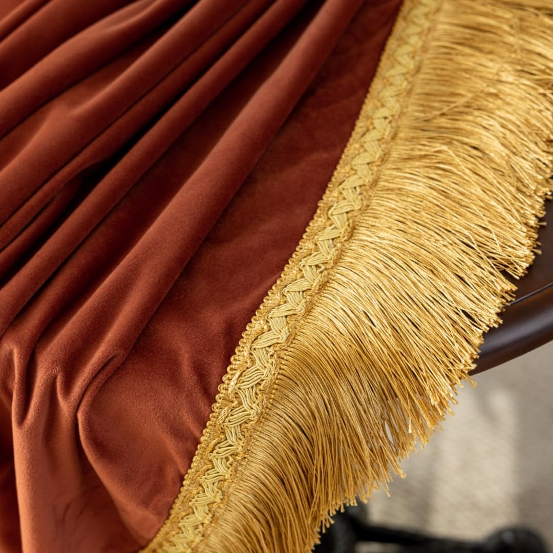 F-CHU Small Square Tablecloth 36 x 36 Inch Velvet Table Cloth Solid Burnt Orange Small Round Table Cover for Nightstand End Bedside Table Tabletop Decoration，Burnt Orange Tablecloth