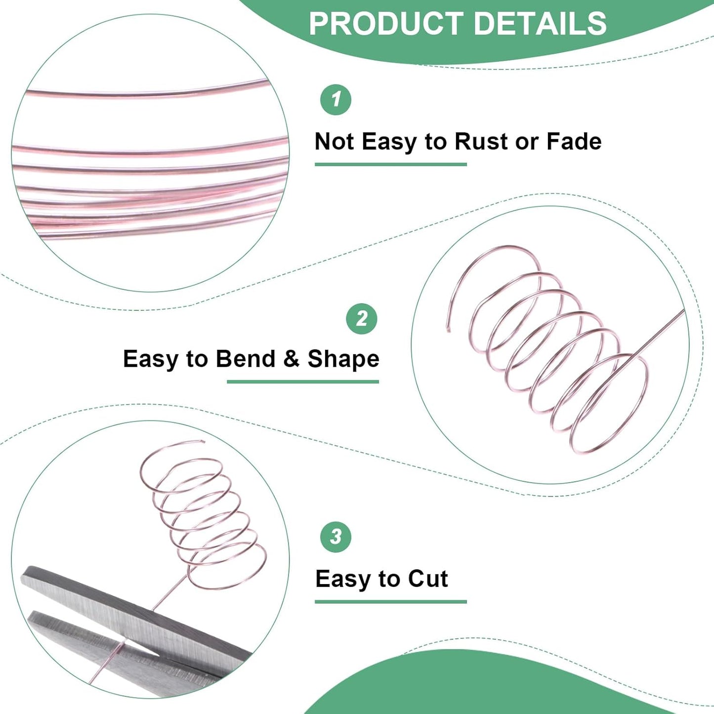 0.2mm Jewelry Wire, 32 Gauge 328FT Craft Wire Copper Beading Wire for Jewelry Making/Planting/Weaving/DIY Crafting, Soft Metal Wires [100M, Rose Golden]