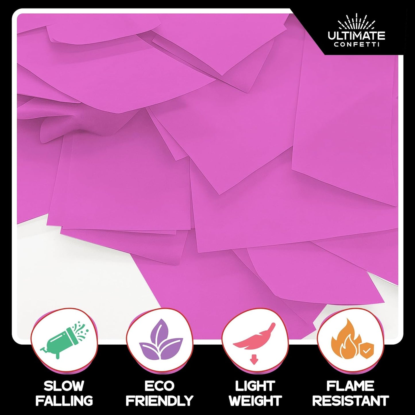 Pink Biodegradable Confetti - Rectangular Fluttering Tissue Paper Confetti for Cannon and Launcher use – Best for Gender Reveal, Parties, Concerts and Weddings - 20 lb, 320 oz