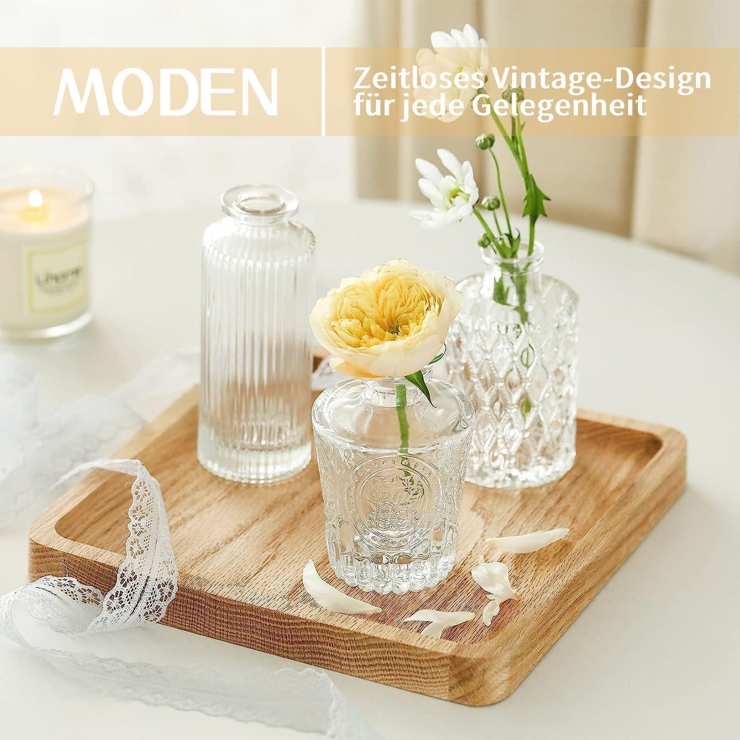 Mini Bud Vases As Wedding Centerpieces for Tables,Clear Bud Vases for Flowers,Small Flower Vases Suitable for Birthday Party,Anniversary,Wedding Reception,Baby Shower (Clear, 24PCS)