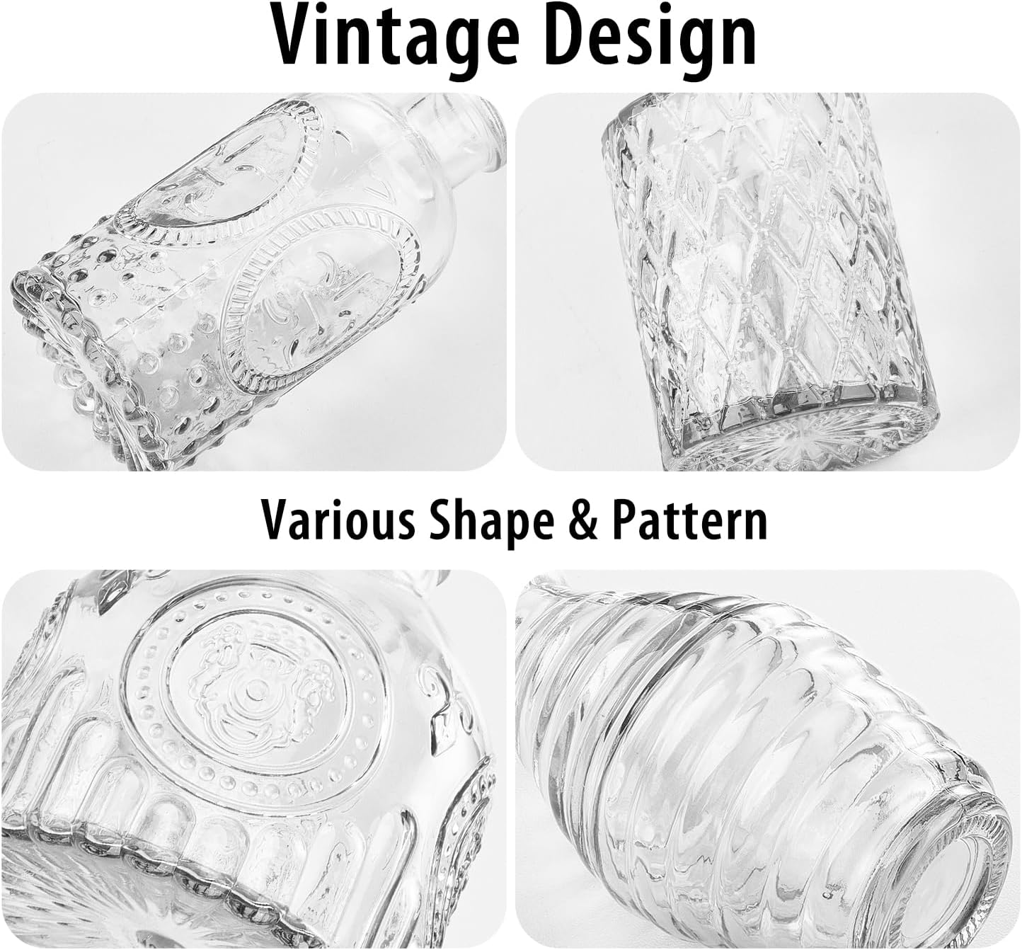 Glass Bud Vase Set of 30, Clear Bud Vases in Bulk, Small Flower Vases for Table Centerpieces, Mini Vintage Vases for Rustic Wedding Party, Bridal Shower, Home Decoration (30 Pack)