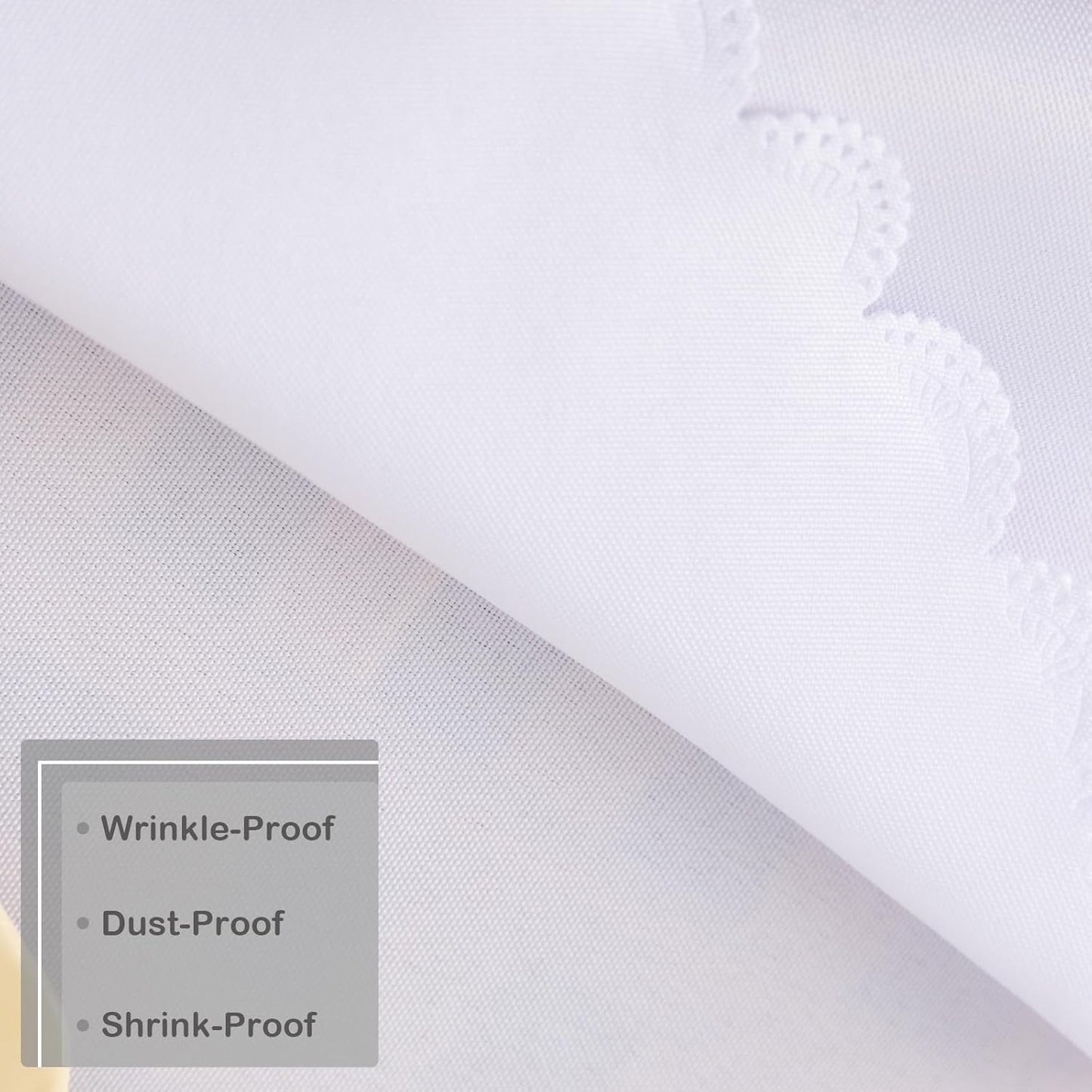 Small Round White Tablecloth 24 Inch Polyester Fabric Washable Table Cover Decorative Wrinkle Resistant Solid Color Table Cloth for Nightstand Party Wedding Camping