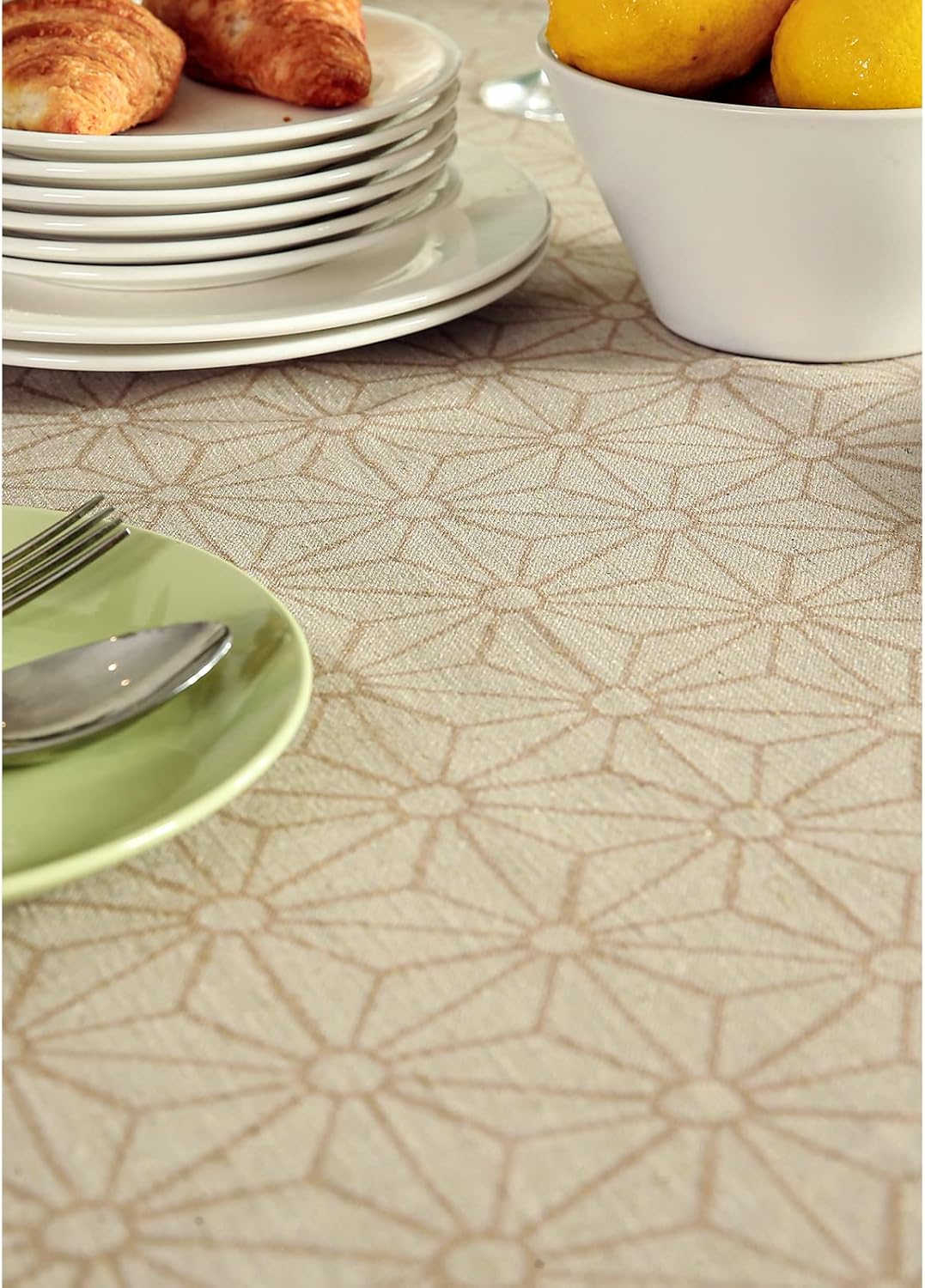 patdrea Designer Vintage Linen Small Table Cloth for Rectangle Table,French Floral Durable Breathable Tablecloth,Dacorative Cover for Kitchen Dining,Christmas,Thanksgiving,55"x71"-Cudillero