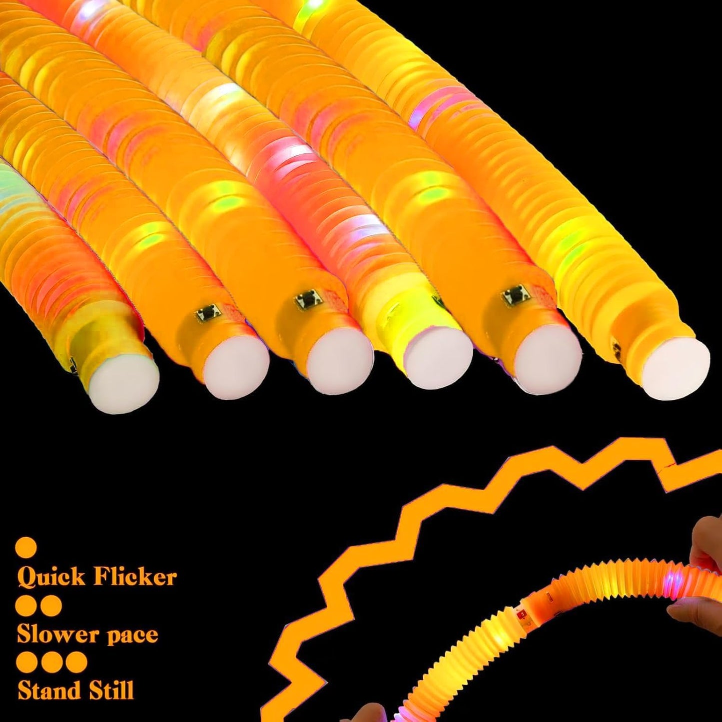 Orange 36 Pack Light Up Party Favors Supplies,Bulk Glow Sticks Bracelet,Necklace Accessories for Kids,Birthday Return Gifts Treats,Easter Basket Goodie Bag Stuffer Fillers for Boys Girls