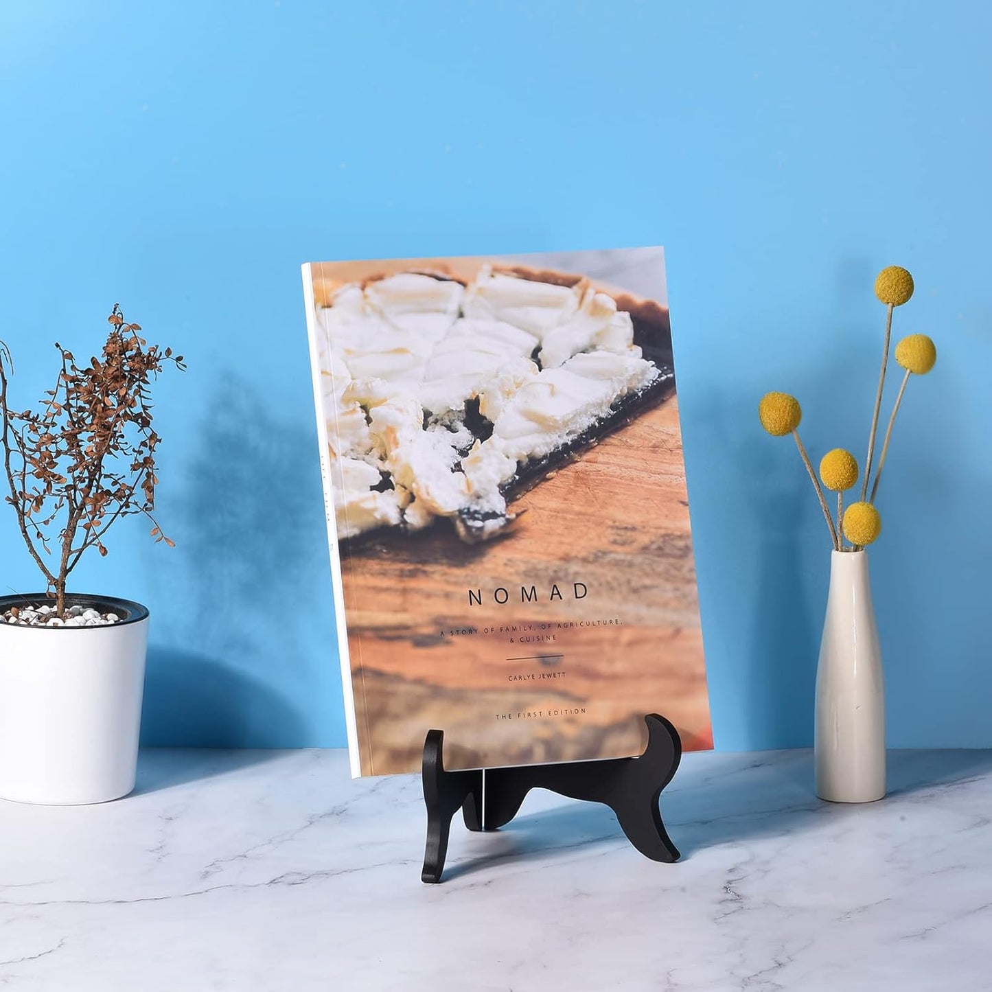 uxcell 7" Easel Plate Holder, Wooden Folding Display Stand Brown for Decorative Picture Frame
