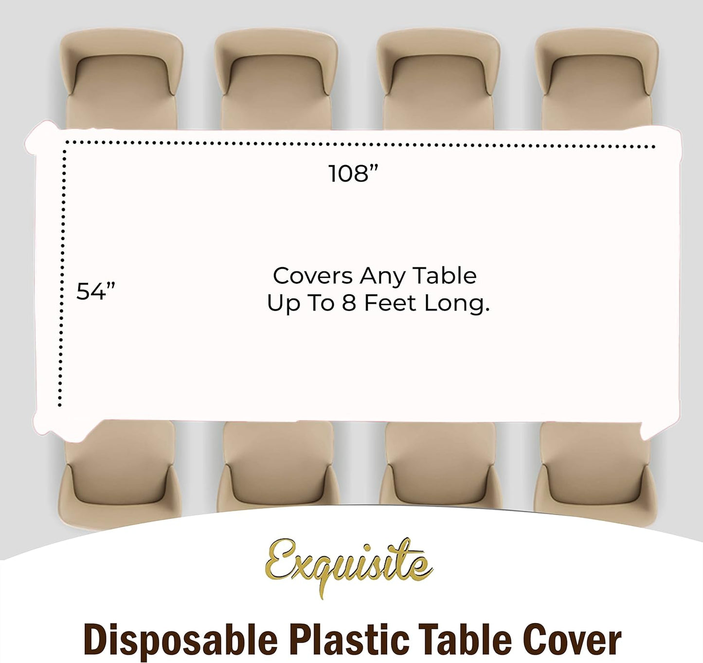 Party Solids Pack Of 12, Premium Rectangle Holiday Design Plastic Tablecloth - Christmas Decorations Tablecloth Disposable Plastic Table Cover for December - 54 inch. x 108 inch