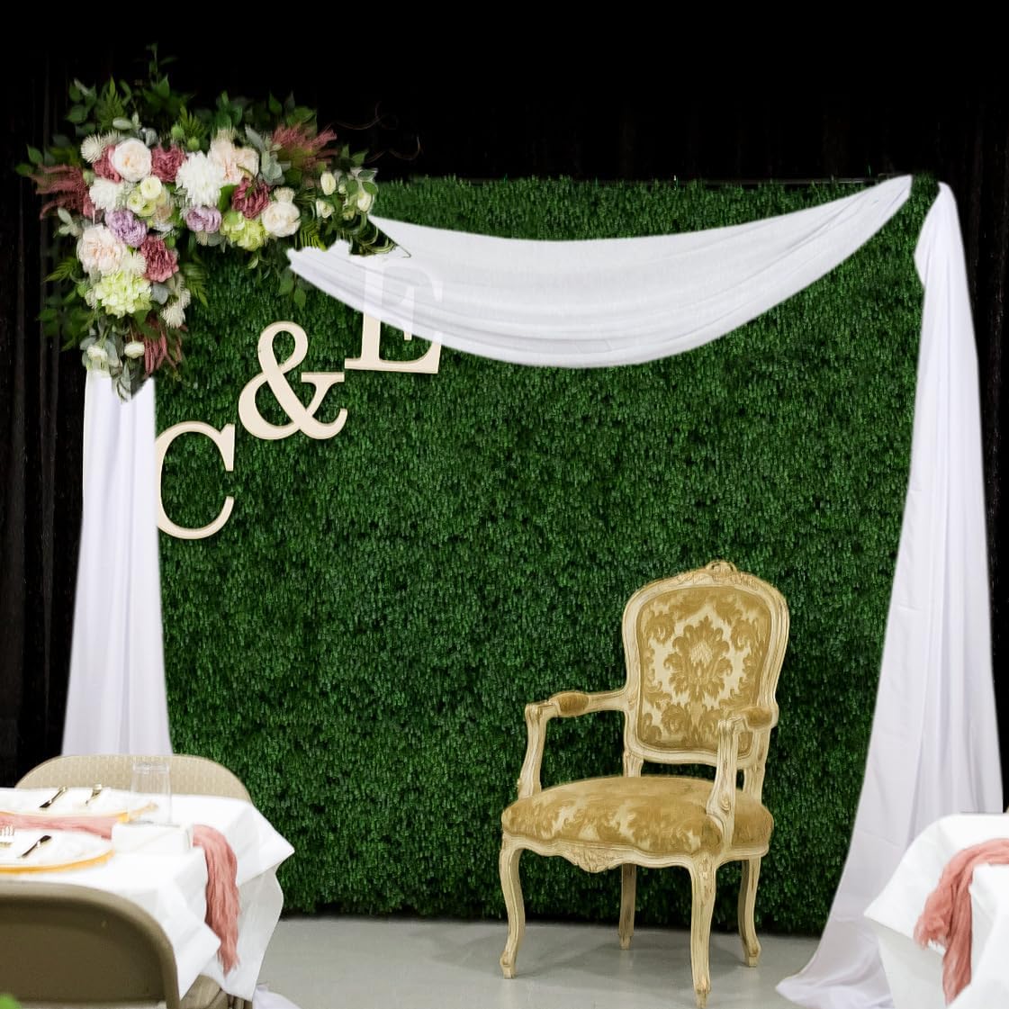 White Wedding Arch Draping Fabric 20Ft Long Chiffon Fabric Drapes 2 Panels White Chiffon Drapes for Romantic Wedding Ceremony Reception Swag Chiffon Fabric Drape for Party Ceremony Arch Stage