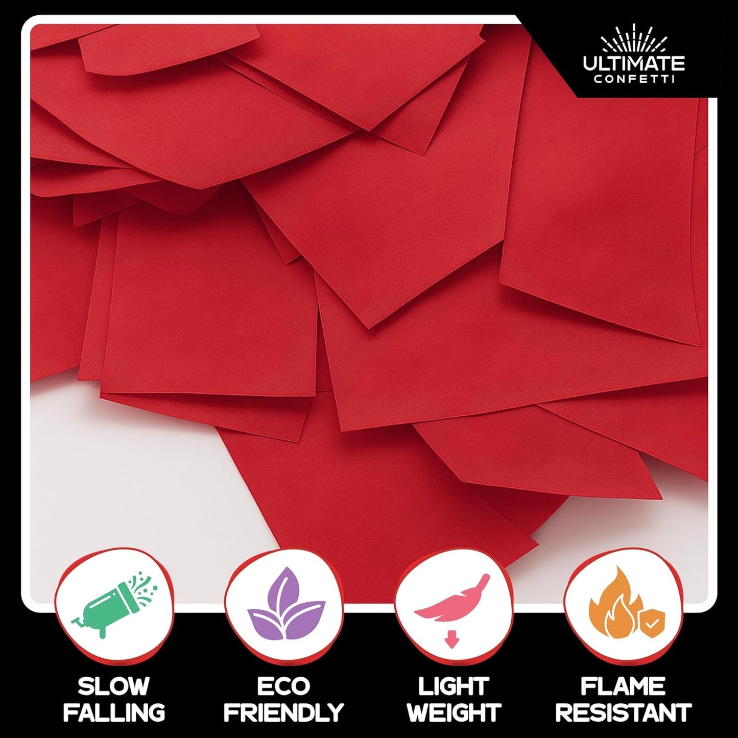 Red Biodegradable Confetti - Rectangular Tissue Paper Confetti for Cannon and Launcher use – Best for Gender Reveal, Live Parties, Concerts and Weddings - 20 lb, 320 oz
