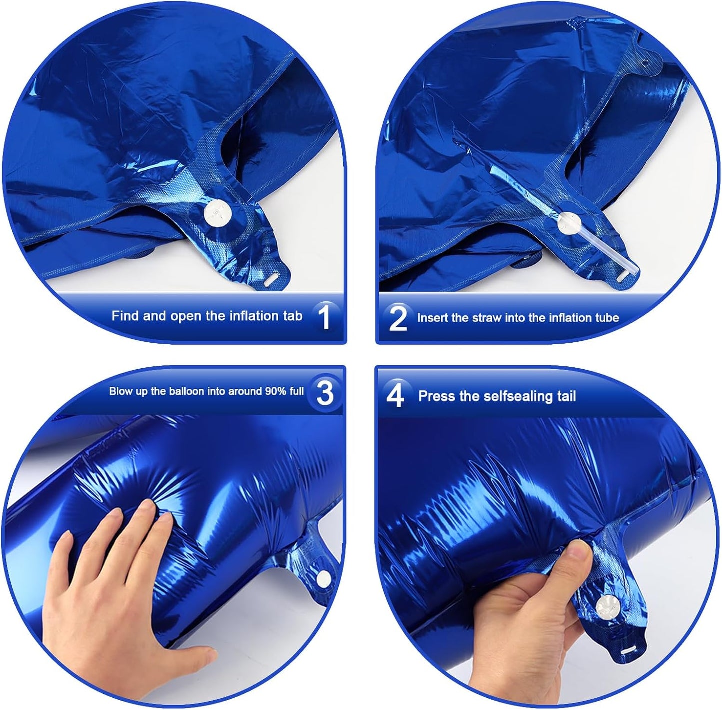 Digital Number 7 Night Blue Birthday Balloon 40 Inch, Foil Balloons for 7 17 27 70 77 Party Decorations Supplies, Night Blue Mylar Numbers Balloon for Seven Wedding Anniversary