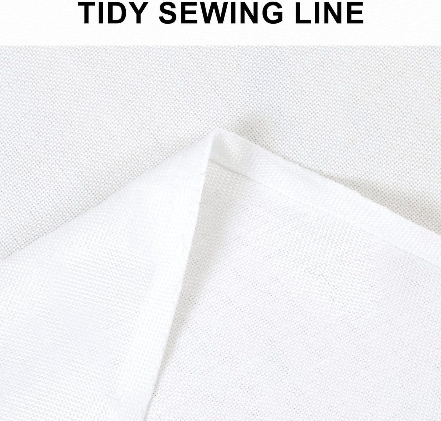 Hiasan Round Linen Tablecloth 120 Inch - Wrinkle and Stain Resistant Washable Polyester Fabric Table Cloth for Dining Room Kitchen Party, White