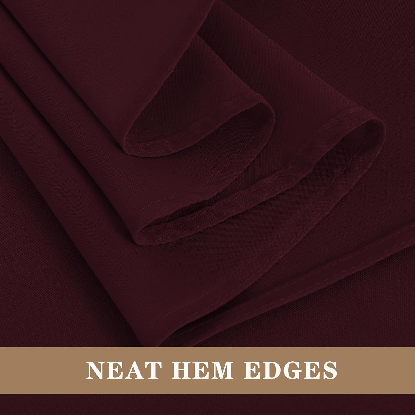 Fitable 6 Pack Square Tablecloths - 70 x 70 Inches - Stain Resistant and Reusable Table Clothes, Burgundy Polyester Fabric Table Covers for Dining, Card Tables, Coffee Tables
