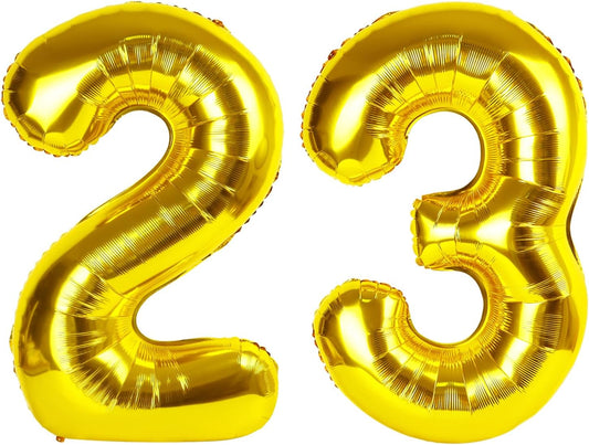 40 Inch Gold 23 32 Large Number Balloon, 23 32 Gold Birthday Party Decorations, Numbers 23 32 Foil Balloons for Anniversary Graduations Celebration Supplies