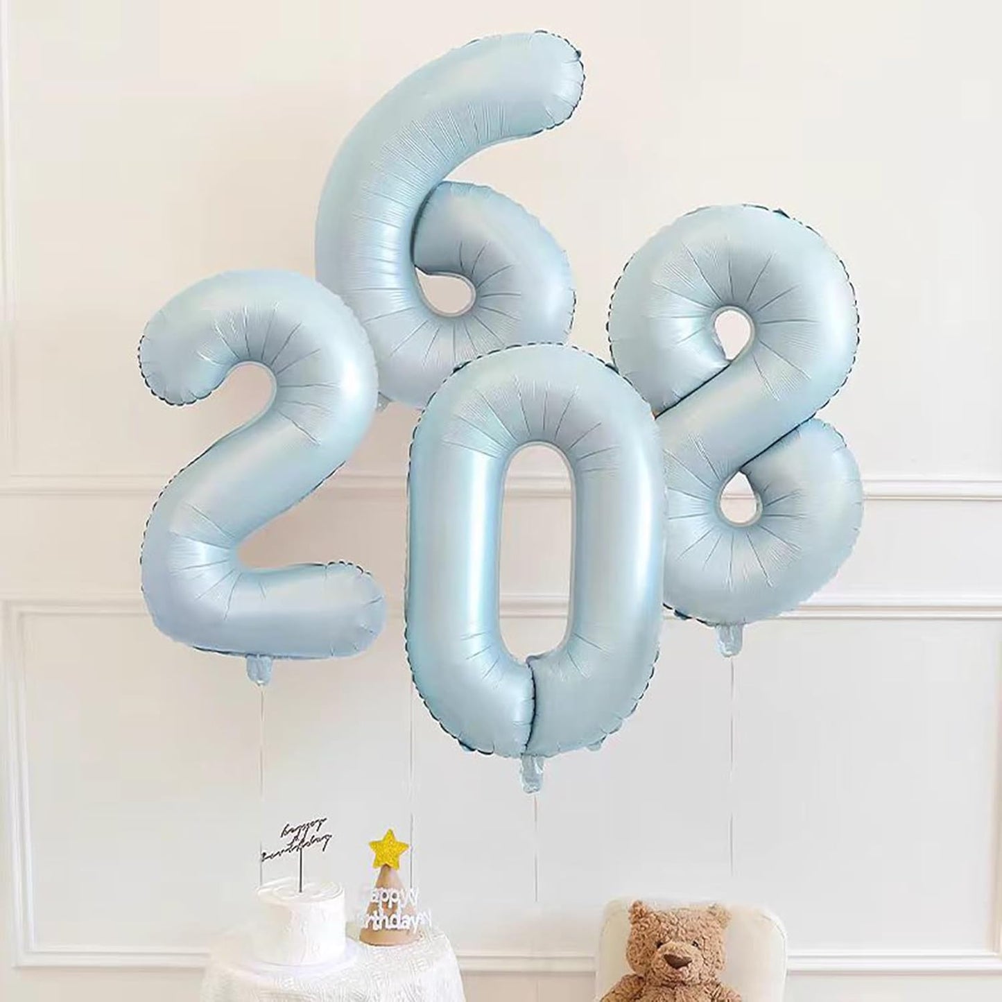 40 inch Blue Number 6 Large Numbers Balloon 0-9 Birthday Party,Foil Mylar Big Balloon Digital 6 for 6 16 26 66 Birthday Party,Wedding, Anniversary Supplies Decorations (Blue No 6)