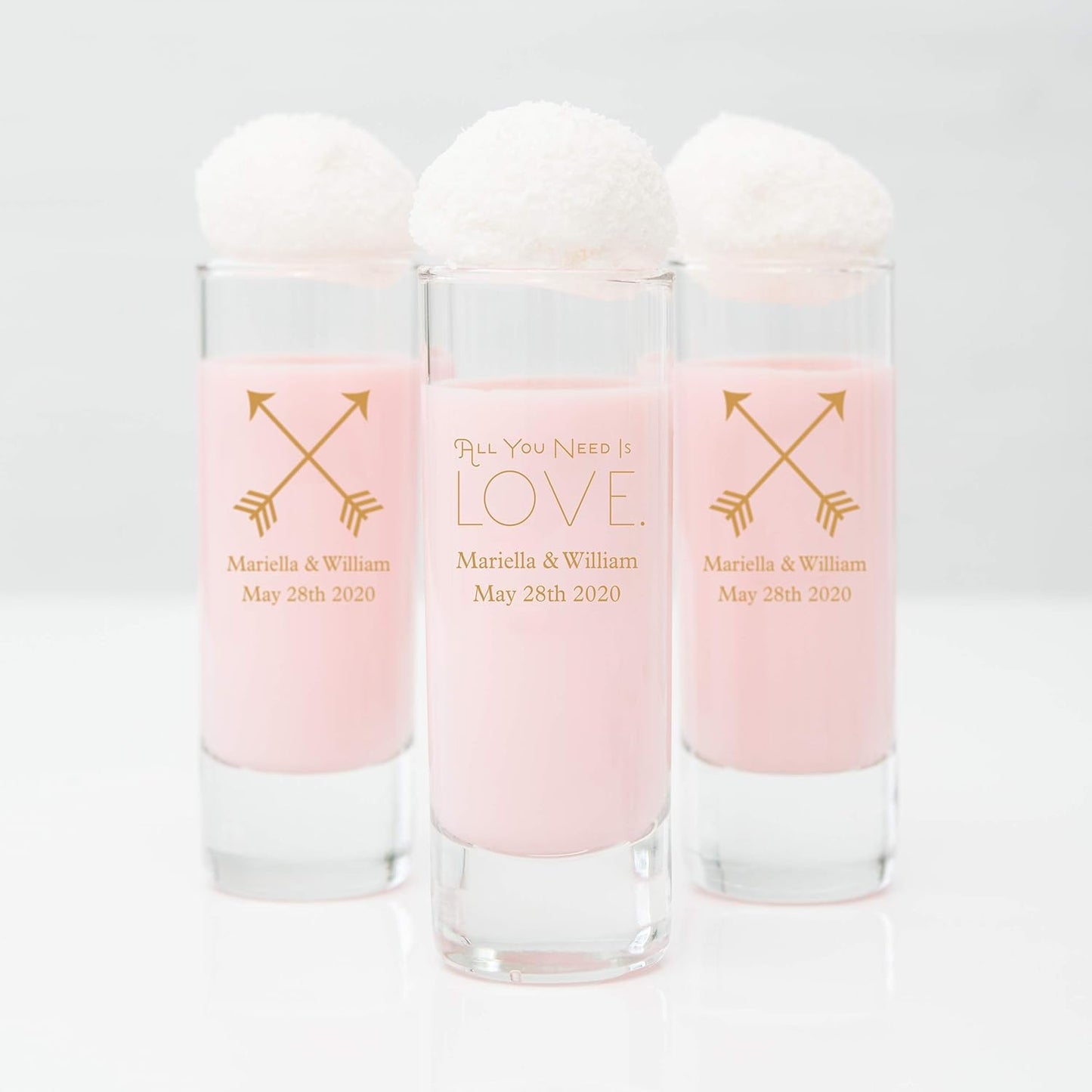 WEDDINGSTAR Personalized 2.5oz Tall Shot Glass Customizable Full Color Print - 168 pack