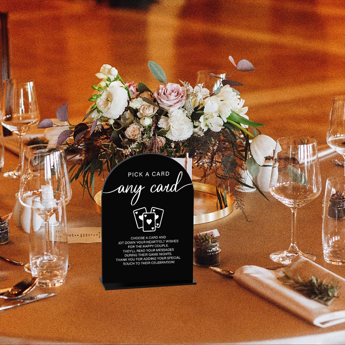 Acrylic Wedding Sign Pick A Card Sign for Wedding Wedding Signs for Ceremony Modern Calligraphy Arch Acrylic Table Top Sign for Wedding Reception and Event Party Table(black）