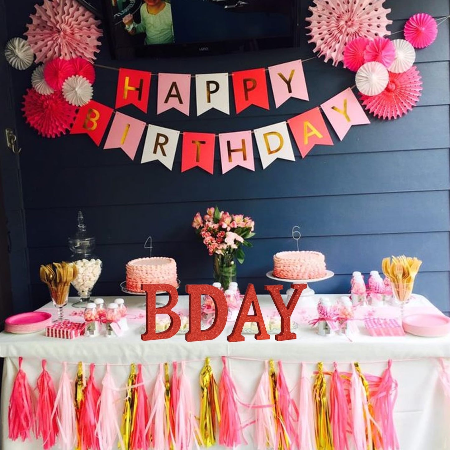 TONIFUL 8 Inch Red Glitter Letter Y Table Centerpiece A-Z Red Birthday Party Decorations,Red Alphabet Y for Birthday,Chrismas,Graduation,Bridal Shower,Wedding,Anniversary Party Supplies