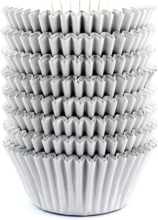 Eoonfirst Light Gray Foil Cupcake Case Liners Baking Muffin Paper Cups 198 Pcs