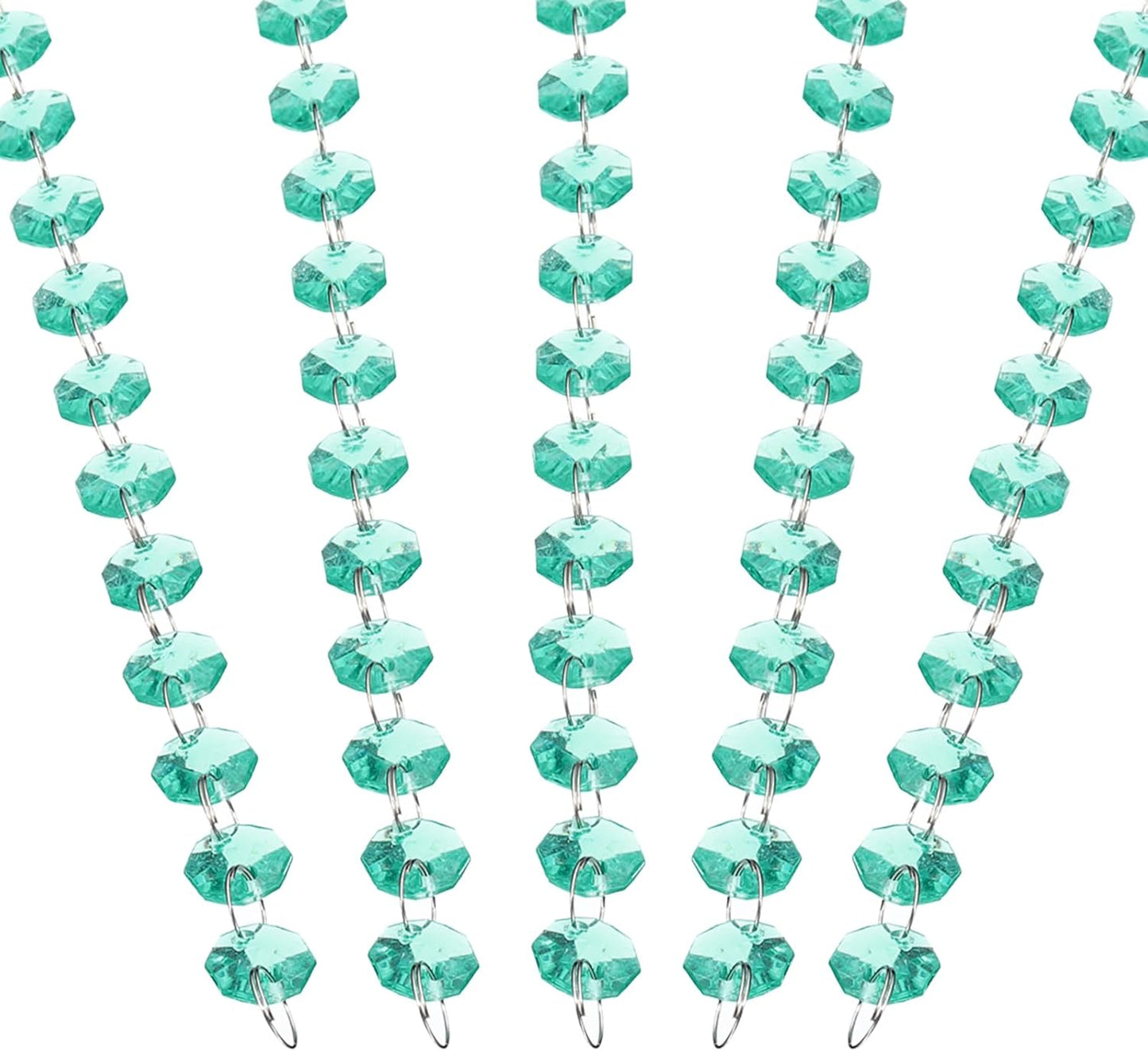 PATIKIL 14 mm Crystal Garland Strands, 98.4 Ft Acrylic Octagon Chandelier Bead Chains String for DIY Craft Wedding Party Home Decorative Jewelry Making, Blue