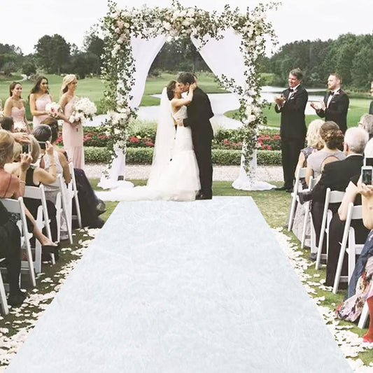 MODFUNS White Aisle Runner Wedding Carpet Runner 4x30FT Velvet Fabric Aisle Runner Rug Indoor Outdoor Event Carpet Aisle Runner Rustic Runway Carpet for Parties Hallway Wedding Aisle Decoration