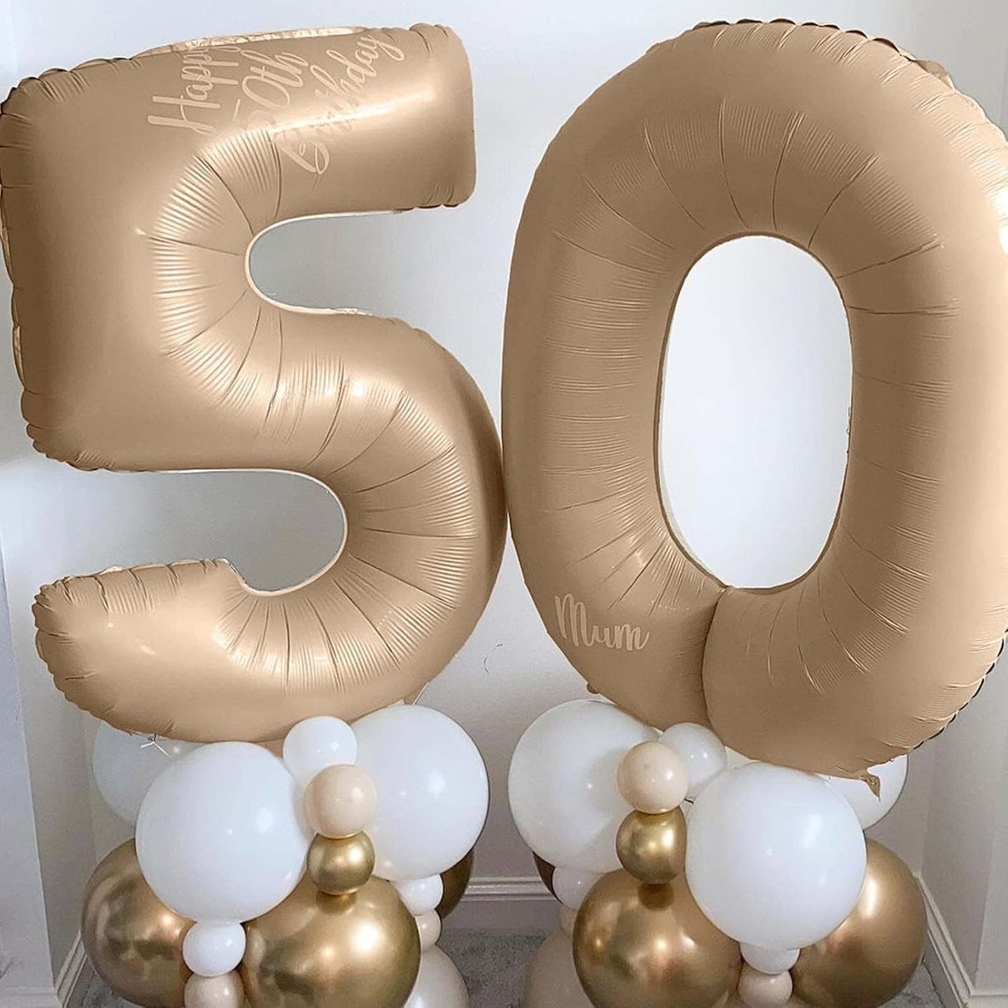 Nude Balloon Number 4, 40 Inch Large Self Inflating Brown Foil Number Balloons 0-9, Giant Apricot 4 Digital Helium Balloon for 4th 14th Girls Boys 40th Women Men Birthday Party Celebration Decorations