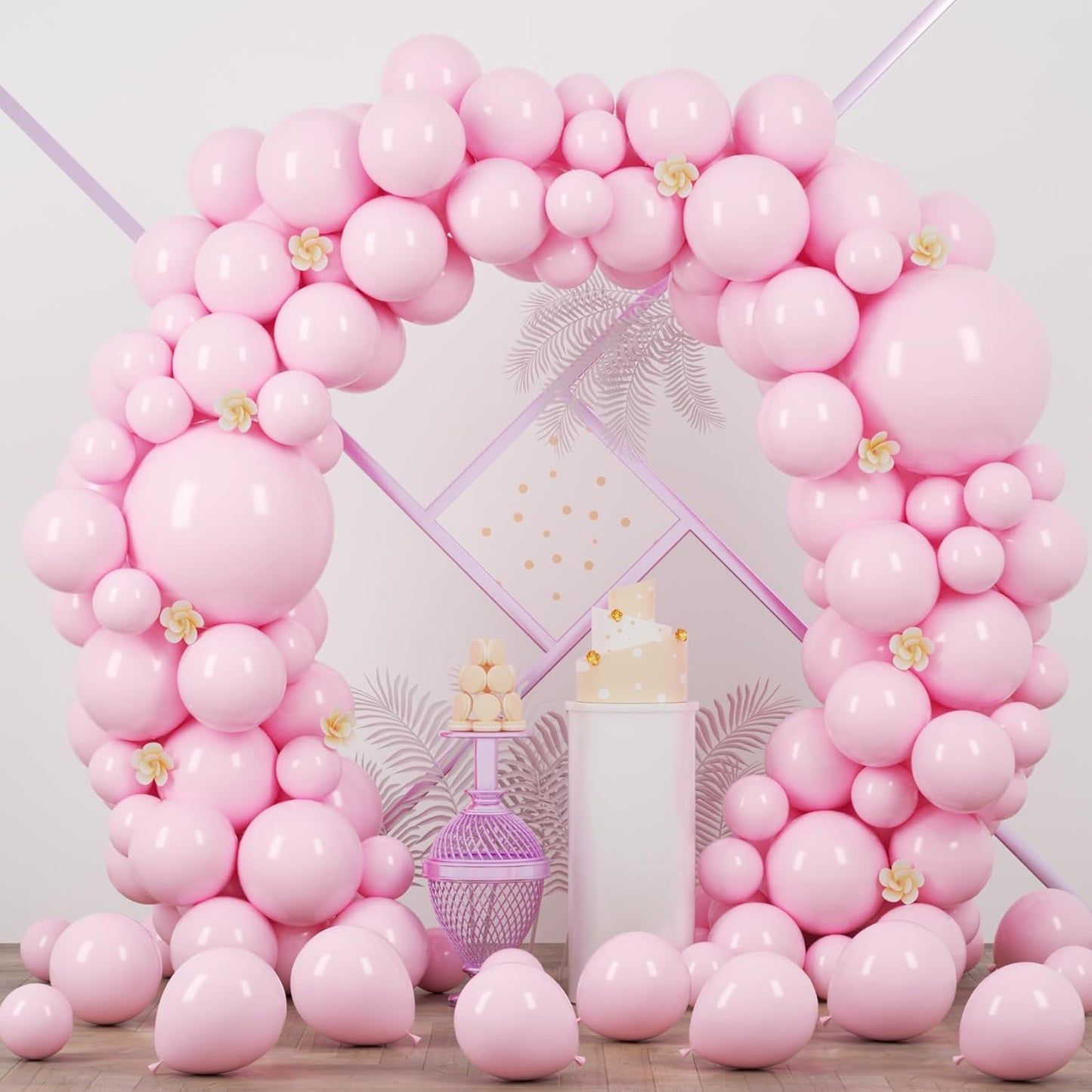 90pack Light Pink Balloons Different Size 18/12/10/5 Inch Pastel Pink Balloon Garland Arch Kit for Boys Girls Birthday Party, Baby Shower, Wedding, Gender Reveal, Baby Shower Decorations