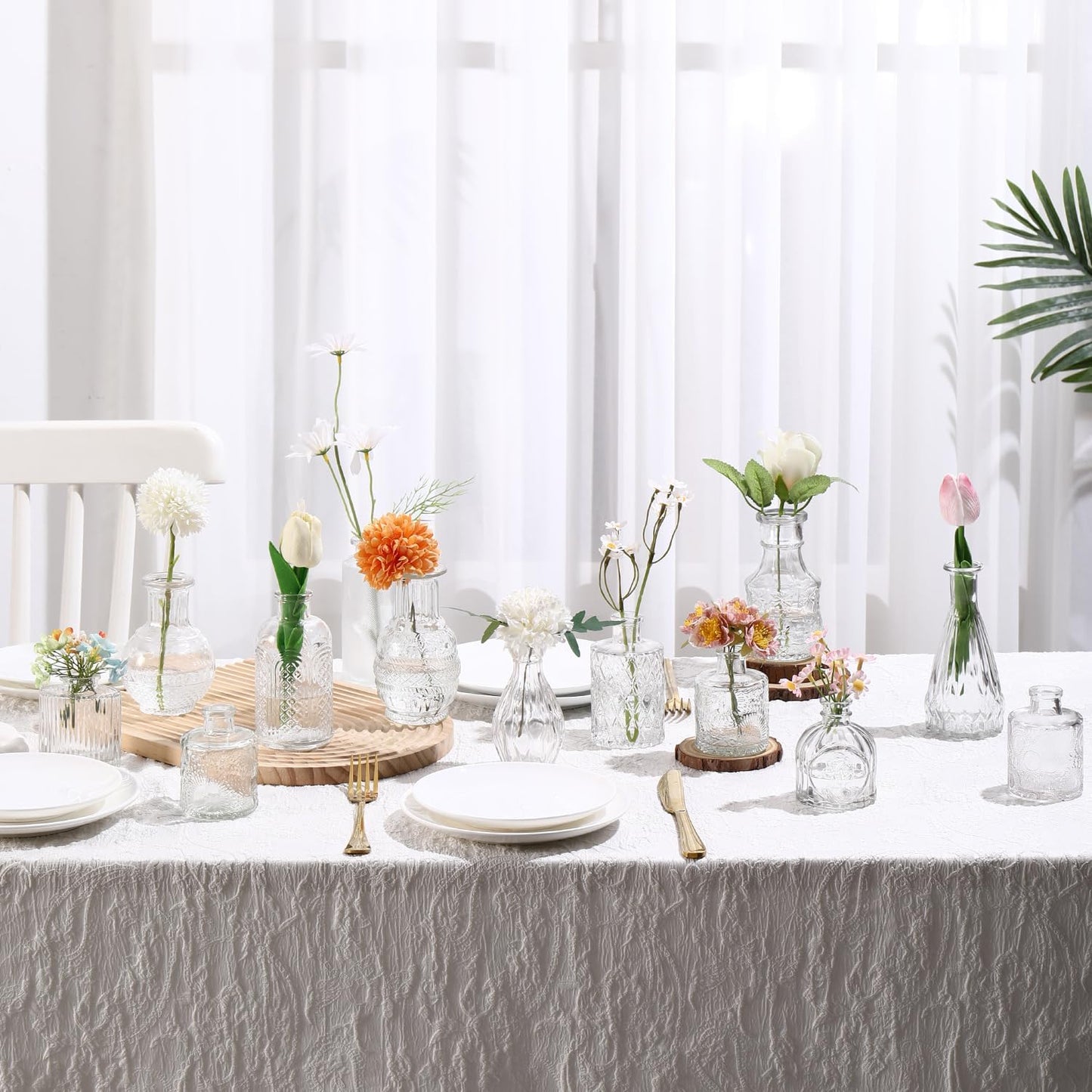 Bud Vases in Bulk 64, Glass Vases for Centerpieces, Small Vases for Flowers, Small Flower Vase for Centerpieces, Mini Vintage Vase, Clear Bud Vases for Wedding Table Decor