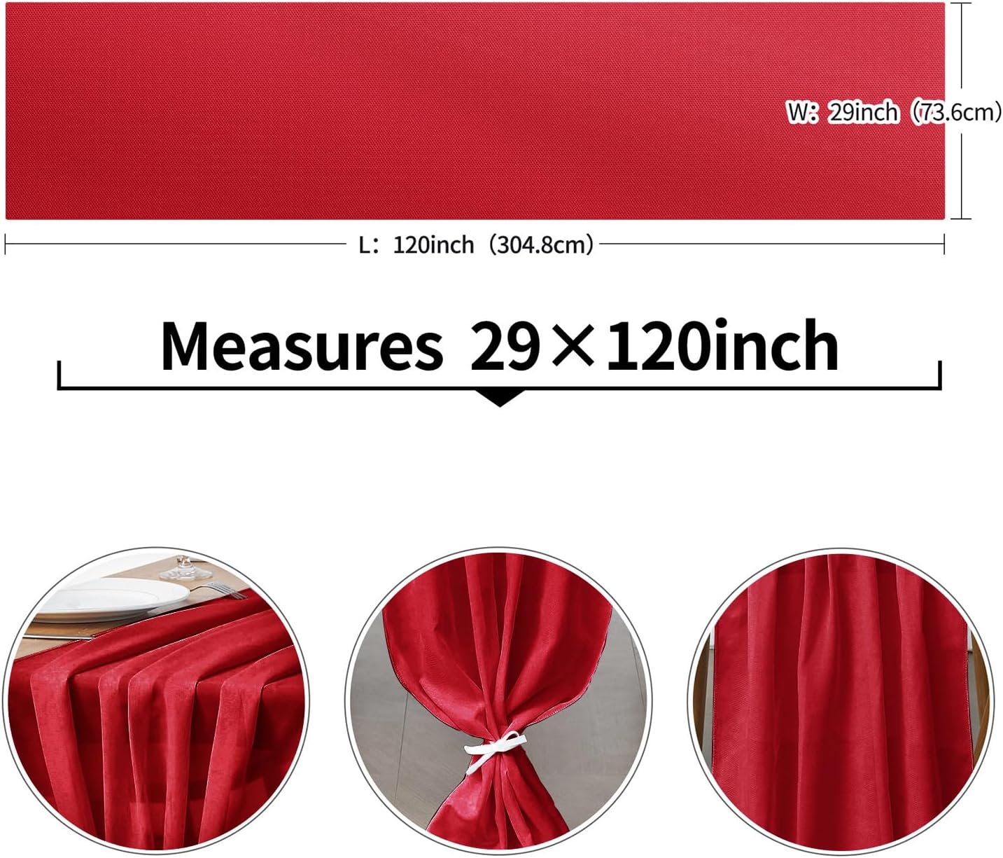 5 Pack 10Ft Red Chiffon Table Runner Sheer 29x120 Inch for Romantic Wedding Decor Bridal & Baby Shower Birthday Rustic Party Decoration