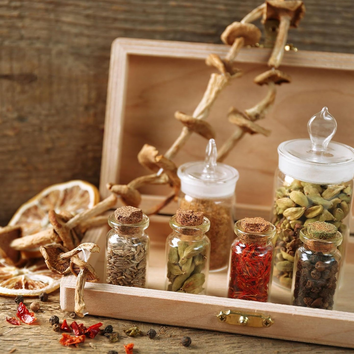uxcell 10Pcs Mini Glass Bottles with Cork Stoppers, 25ml Small Clear Bottles Glass Empty Jars Vials for DIY Crafts Party Wedding Decor Favors