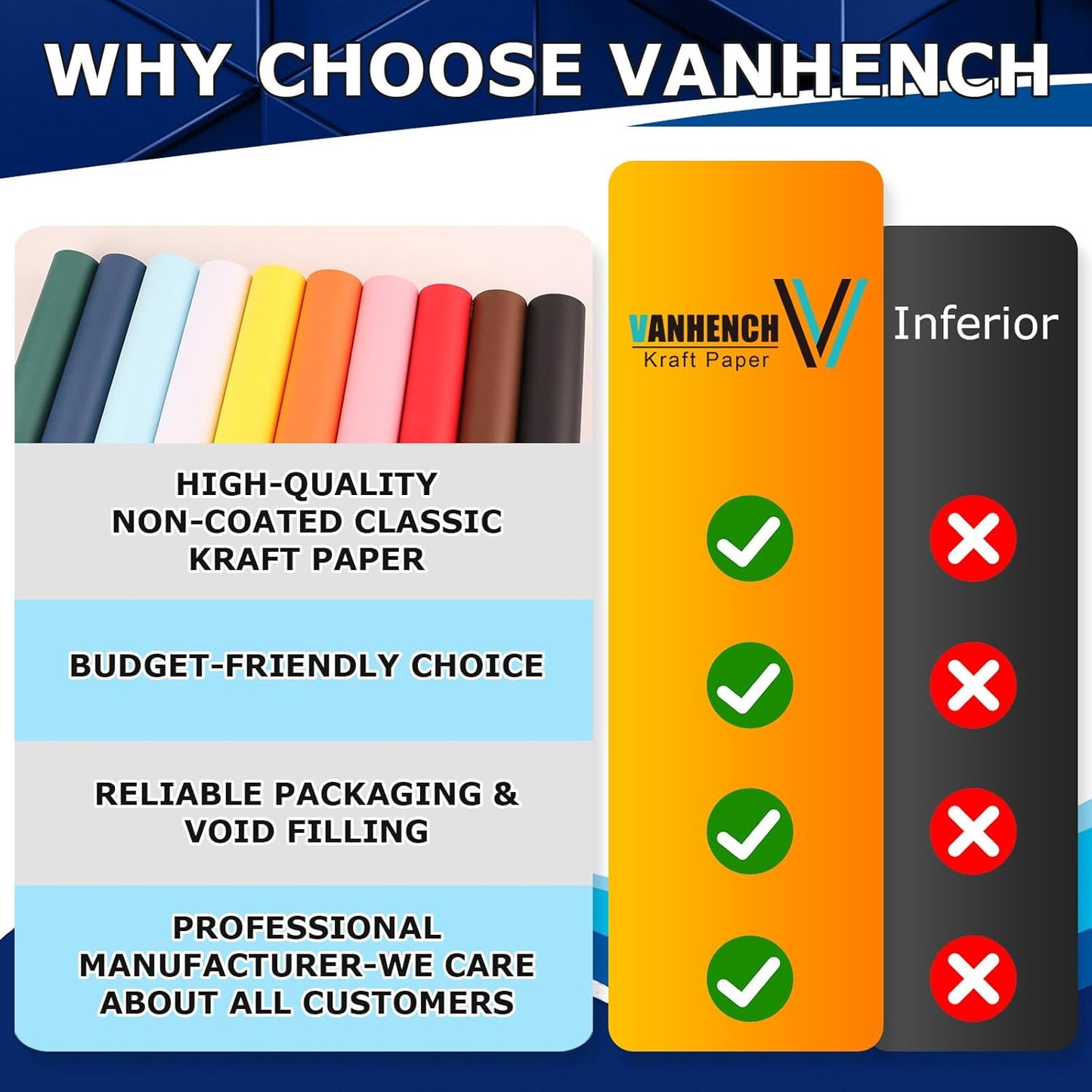 Vanhench 17.5"×963" Red Wrapping Paper Roll for Women Kids, Solid Color Art Kraft Craft Paper for Wedding, Birthday, Mothers Day Gifts, Bouquet Flower Poster Bulletin Board