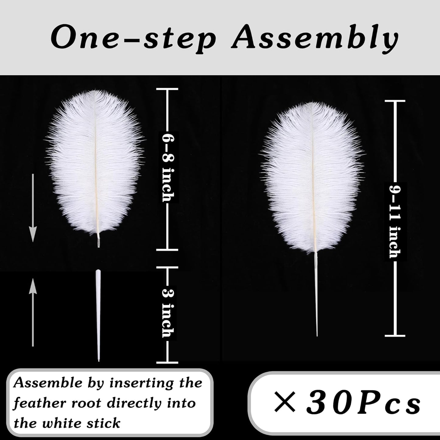 SOGUGOM Green Craft Ostrich Feathers - 30PCS 6-8 inch Mini Ostrich Feathers Kit for Kindergarten Crafts, Hats and Mardi Gras(Green)