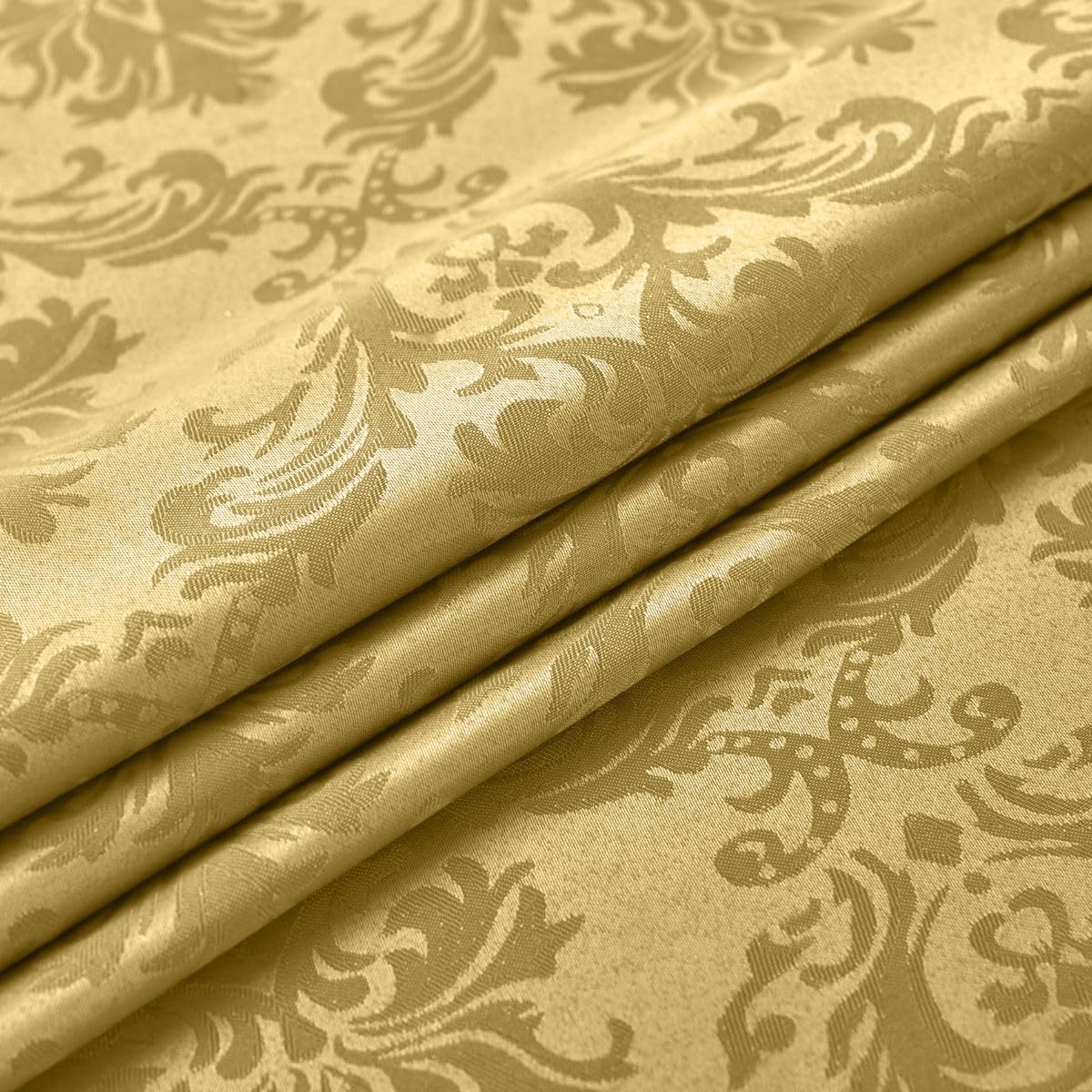SASTYBALE Rectangle Jacquard Tablecloth - 60 x 120 Inch Spill Proof Wrinkle Resistant Damask Table Cloth, Soft Polyester Oblong Table Cover for Kitchen Parties Farmhouse, Gold