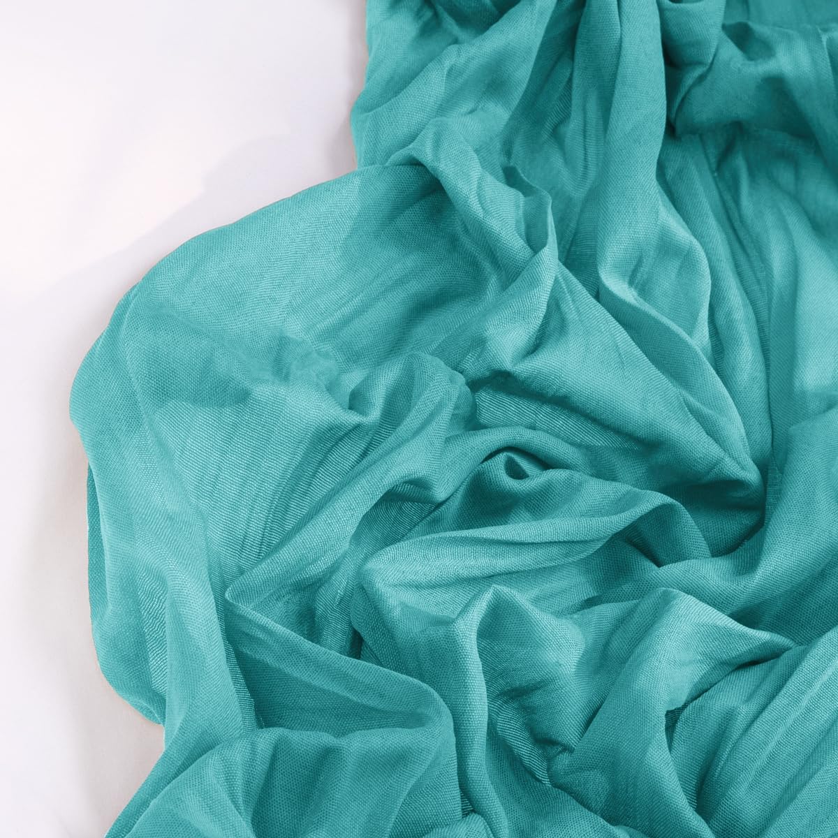 Teal Green Cheesecloth Table Runner 4 Pack Fall Table Runners Boho Gauze 120 Inches Turquoise Cheese Cloth Fall Table Decorations for Thanksgiving Wedding Bridal Baby Shower Tea Party Decor