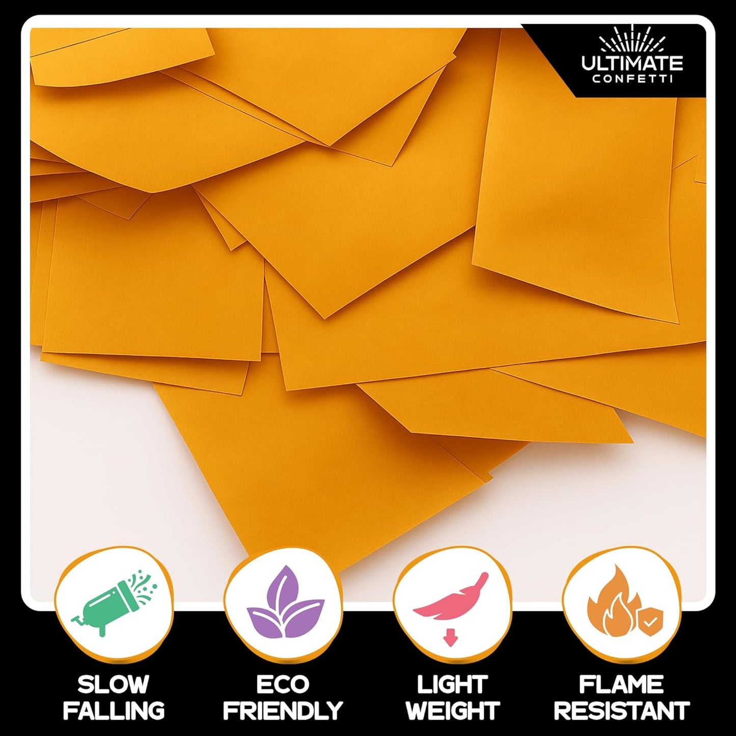 Orange Biodegradable Confetti – Rectangular Fluttering Tissue Paper Confetti for Cannon and Launcher use – Best for Gender Reveal, Parties, Concerts and Weddings - 20 lb, 320 oz