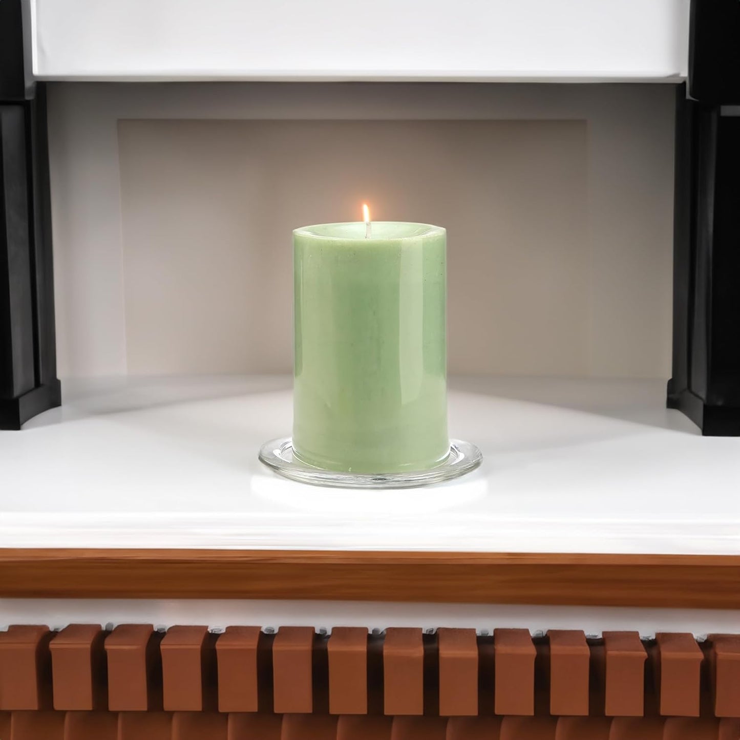 WGV Tea Light Votive Candle Holder Plate 4" W, Clear Flat Plate Glass, Small Home Accent Decor, 6 Pc