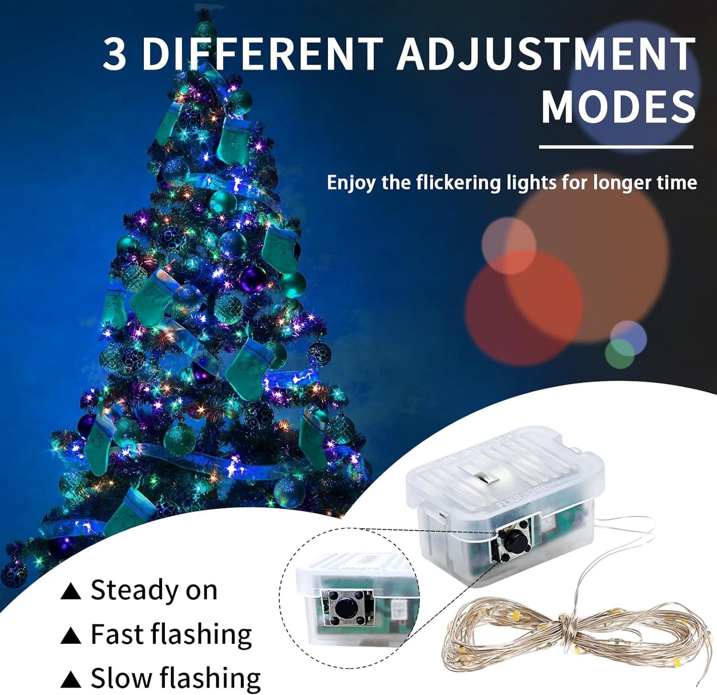 12 Pack Fairy Lights 7Ft 20 LED Twinkle String Lights 3 Modes Battery Operated Waterproof Firefly Starry for Mason Jar Party Wedding Christmas Valentines Day Table Centerpieces,Multicolor