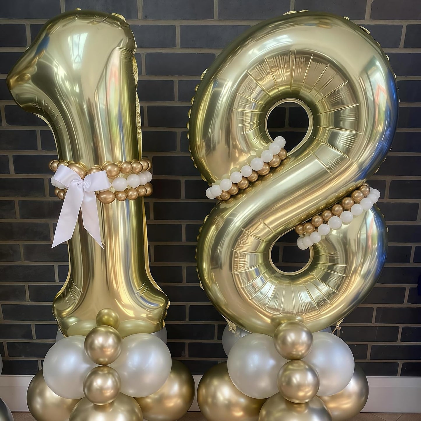 Champagne Gold 8 Balloon,40 Inch Light Gold Number 8 Balloon Big Foil Mylar Helium 8 Balloon for Birthday Party