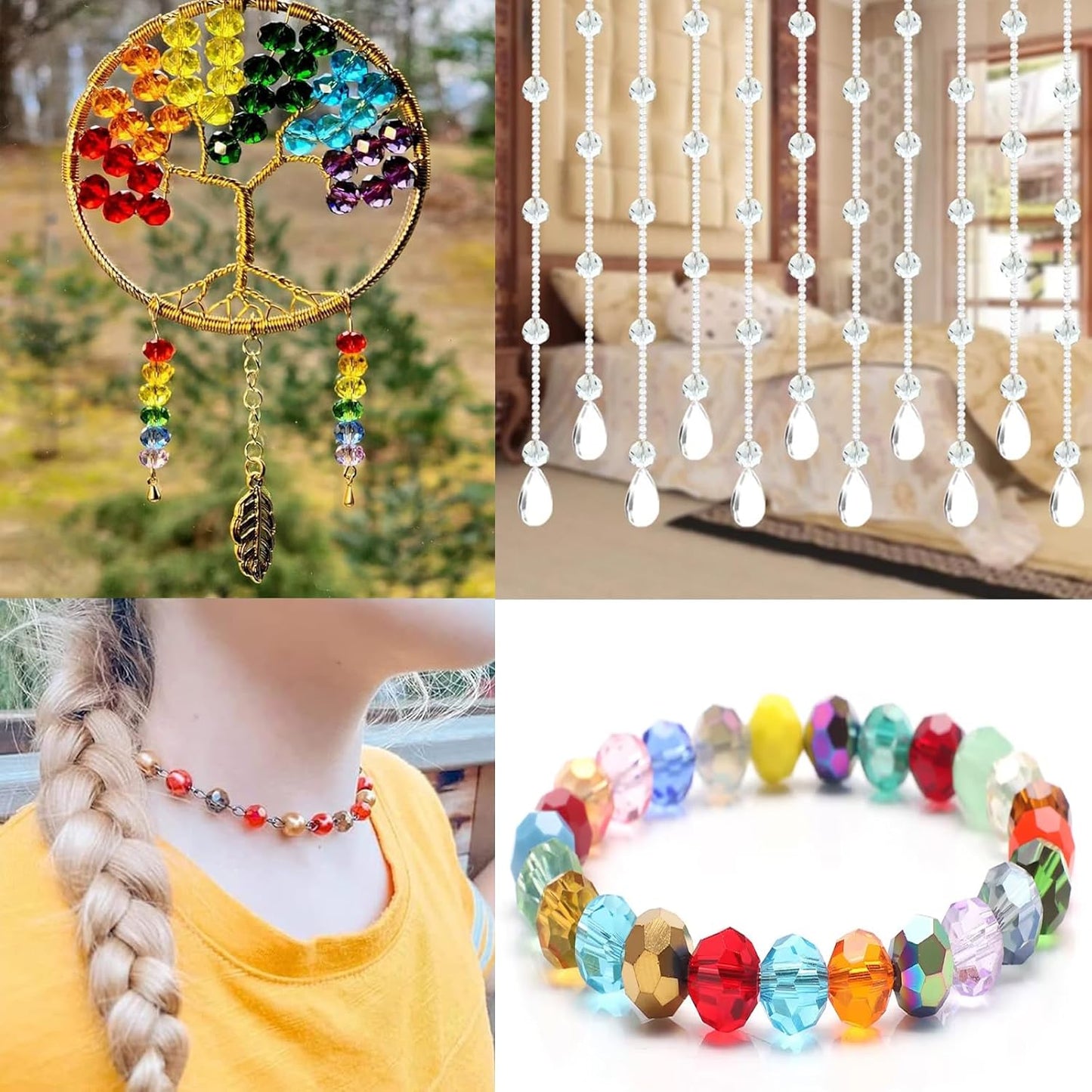 100PCS 8MM Crystal Glass Beads for Jewelry Making Blue Series Rondelle Facted Crystal Glass Beads for Bracelet Making Round Glass Spacer Beads for DIY Crafts Wind Chimes Suncatchers