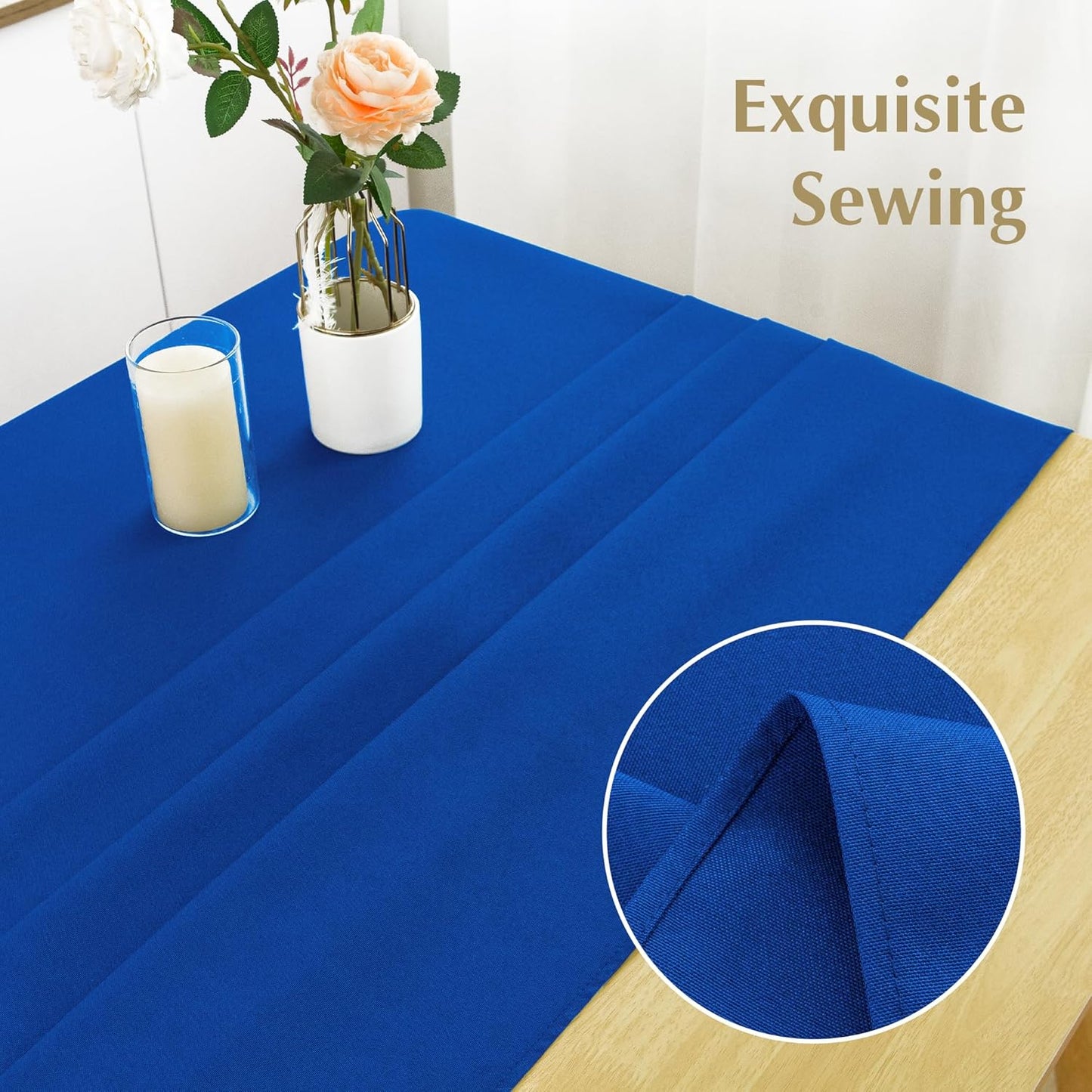 2 Pack Square Table Cloth 52X52 Inch Royal Blue Tablecloth Washable Polyester Solid Dining Table Cover for Birthday Party Dinner Holiday Outdoor Indoor